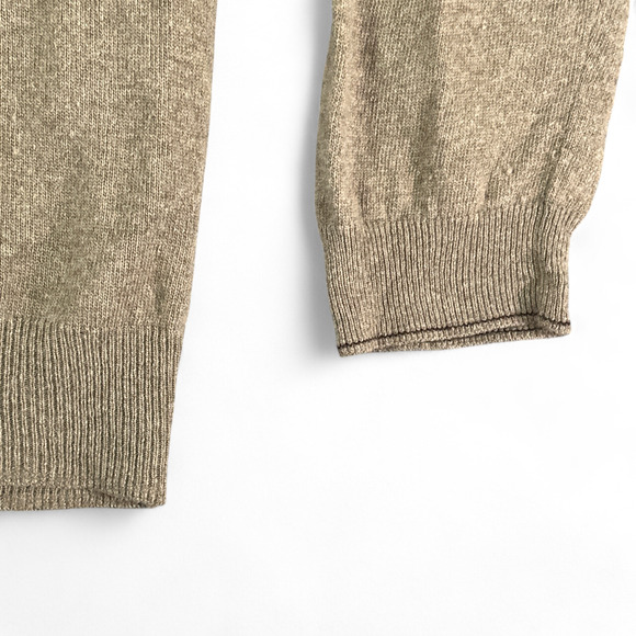 JoS A Bank Reserve Sweater Adult 2XL XXL Brown Wool Cashmere Italy Quarter Zip - Picture 7 of 8